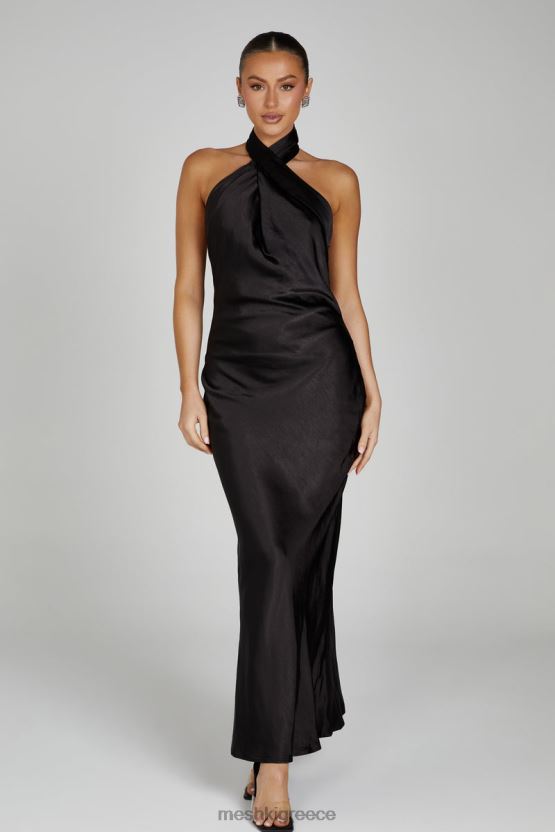 Meshki Laura Halter Satin Gown Black Clothing JJN40N121 - Κάντε κλικ στην εικόνα για κλείσιμο