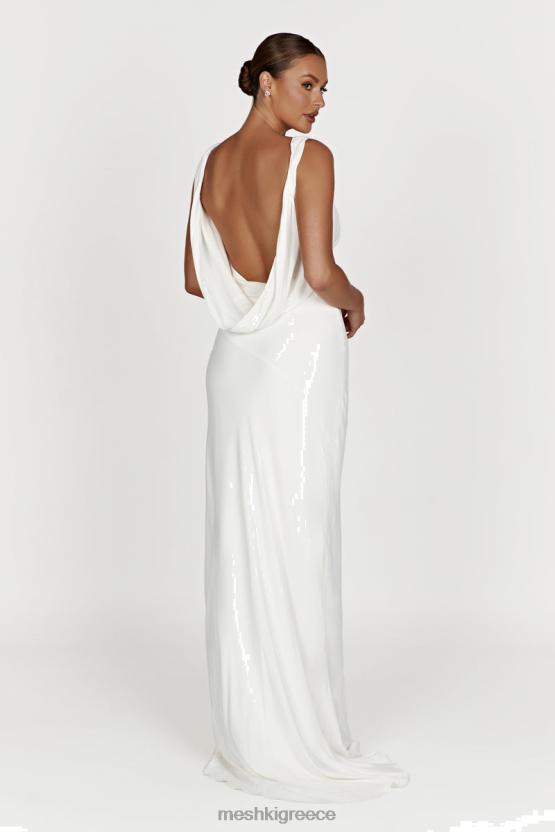 Meshki Amanza Maxi Dress With Cowl Back White Clothing JJN40N119