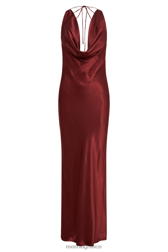 Meshki Angelique Satin Cowl Back Maxi Dress Berry Clothing JJN40N57