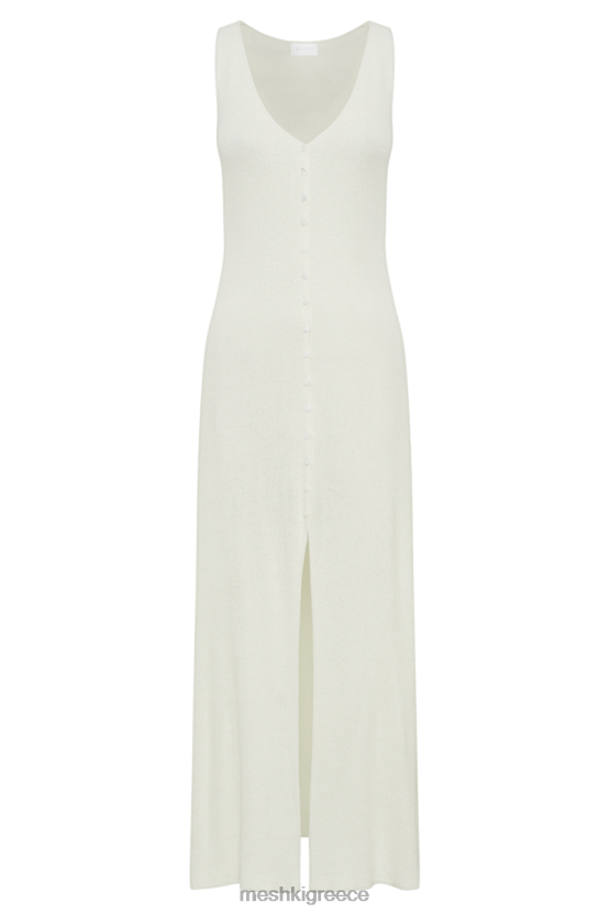 Meshki Antonia Buttoned Knit Maxi Dress White Clothing JJN40N7