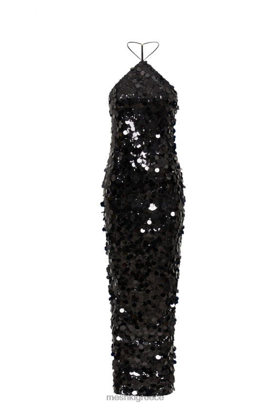 Meshki April Sequin Halter Maxi Dress Black Clothing JJN40N84