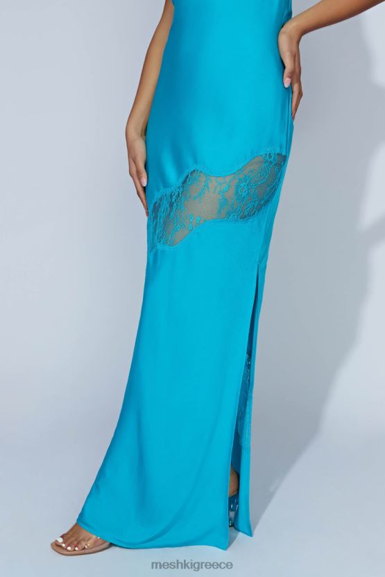 Meshki Chandra Lace Detail Satin Maxi Dress Aquamarine Clothing JJN40N117