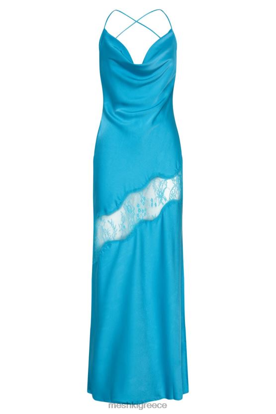 Meshki Chandra Lace Detail Satin Maxi Dress Aquamarine Clothing JJN40N117