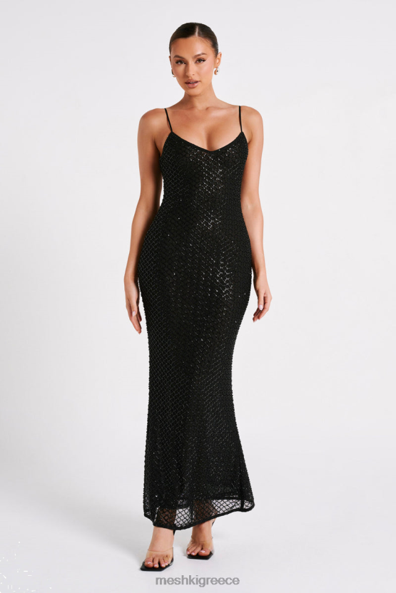 Meshki Chessie Sequin Maxi Dress Black Clothing JJN40N127