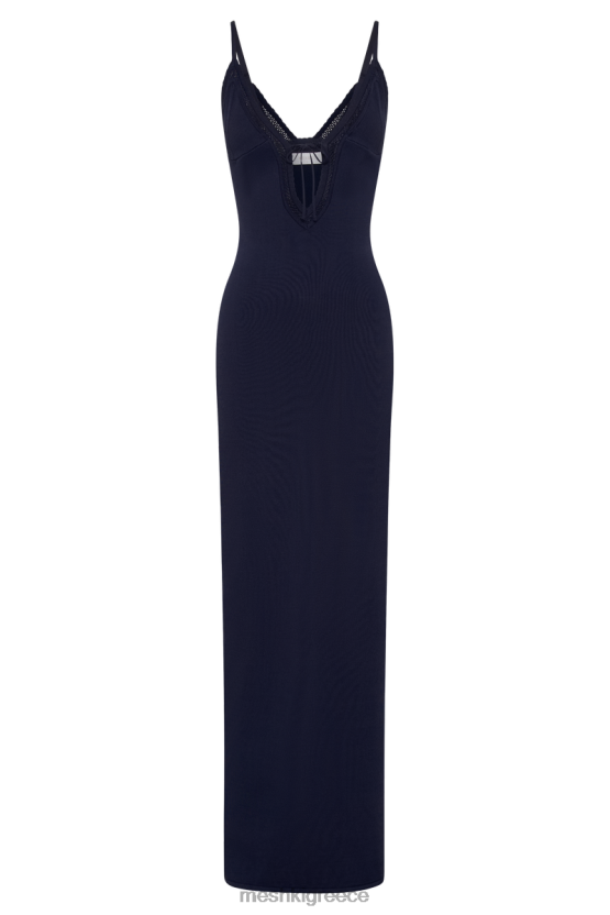 Meshki Maia Pointelle Knit Maxi Dress Navy Clothing JJN40N83