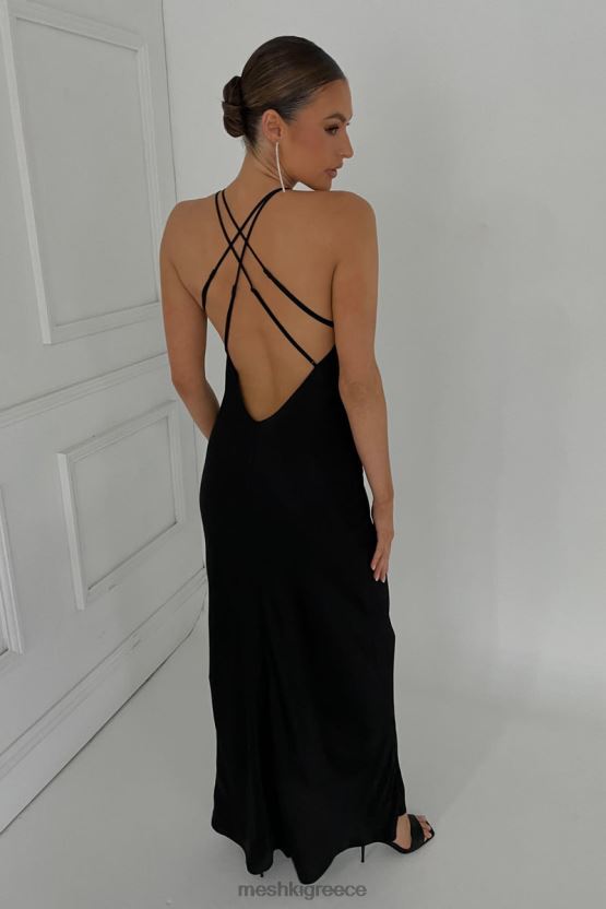 Meshki Makari Satin Maxi Dress Black Clothing JJN40N134 - Κάντε κλικ στην εικόνα για κλείσιμο