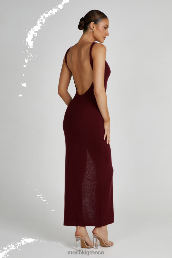 Meshki Maxine Sheer Knit Maxi Dress Berry Clothing JJN40N108 - Κάντε κλικ στην εικόνα για κλείσιμο