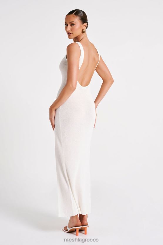 Meshki Maxine Sheer Knit Maxi Dress White Clothing JJN40N75 - Κάντε κλικ στην εικόνα για κλείσιμο