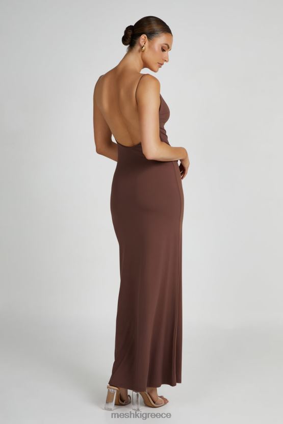 Meshki Nikkita Recycled Nylon Strappy Maxi Dress Mocha Clothing JJN40N97 - Κάντε κλικ στην εικόνα για κλείσιμο