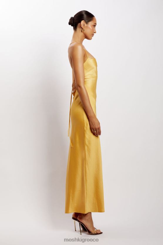 Meshki Sydney Straight Neck Slip Maxi Dress Yellow Clothing JJN40N118