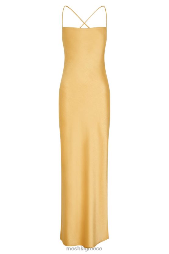 Meshki Sydney Straight Neck Slip Maxi Dress Yellow Clothing JJN40N118