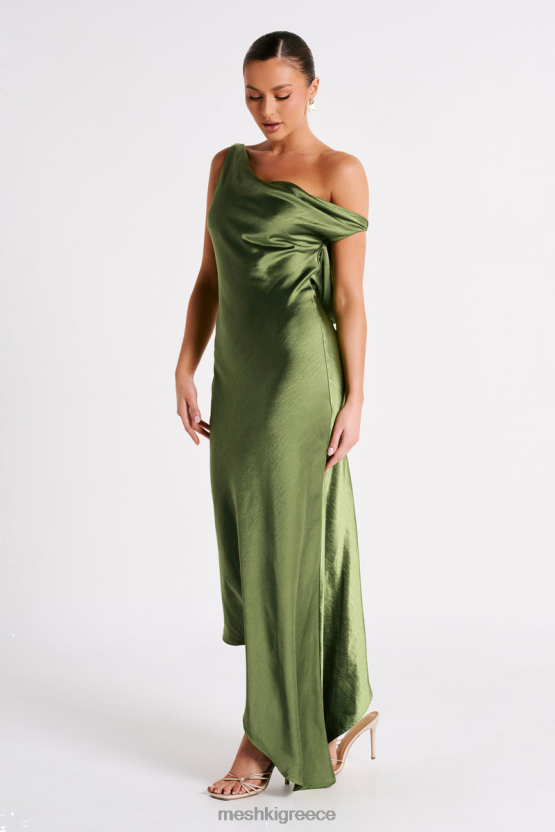 Meshki Yvette Slip Maxi Dress With Asymmetrical Hem Emerald Clothing JJN40N45