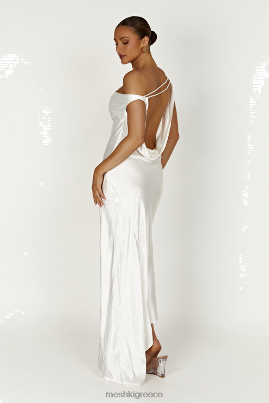 Meshki Yvette Slip Maxi Dress With Asymmetrical Hem White Clothing JJN40N125 - Κάντε κλικ στην εικόνα για κλείσιμο