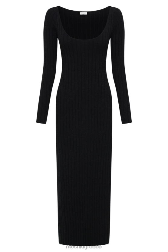 Meshki Zinnia Knit Maxi Dress With Split Black Clothing JJN40N64