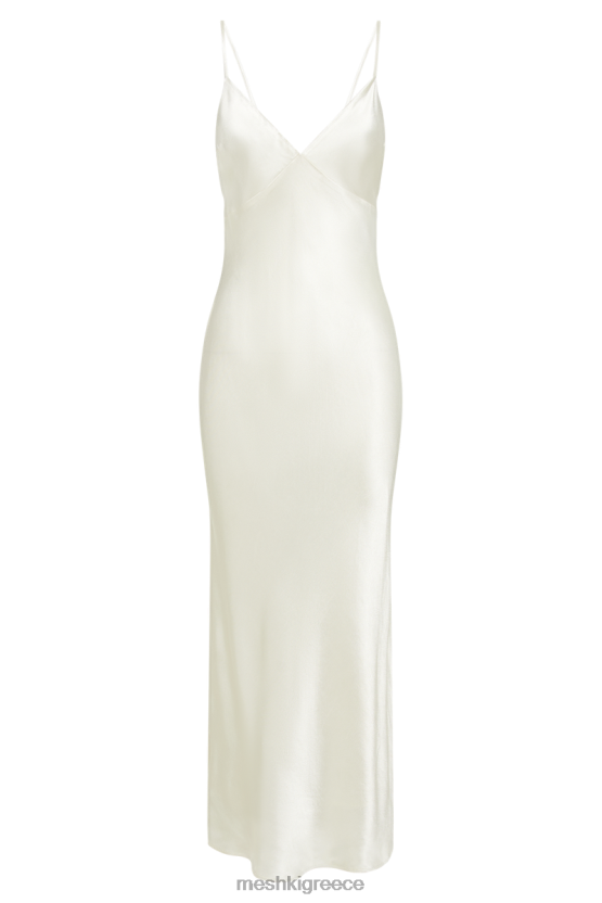 Meshki Kiko Satin Chiffon Midi Dress Ivory Clothing JJN40N43