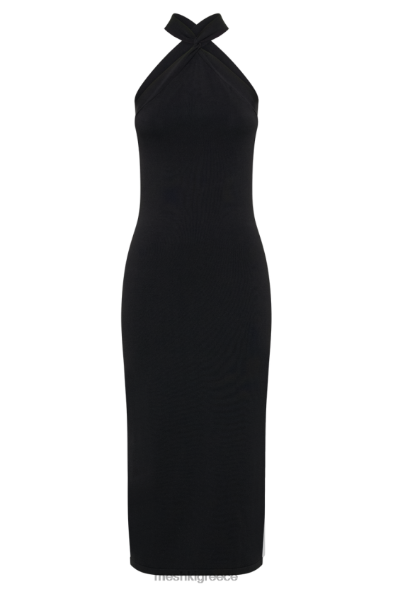 Meshki Sarai Halter Neck Knit Midi Dress Black Clothing JJN40N48