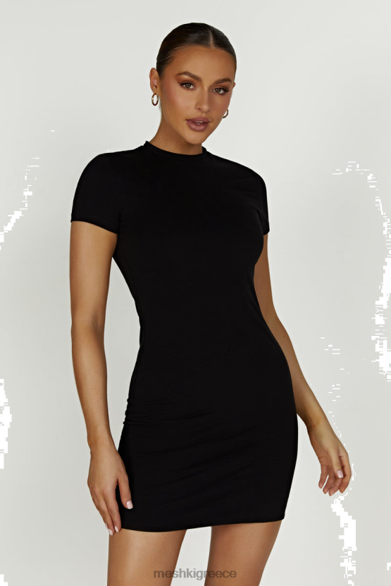 Meshki Halston Short Sleeve Mini Dress Black Clothing JJN40N149 - Κάντε κλικ στην εικόνα για κλείσιμο