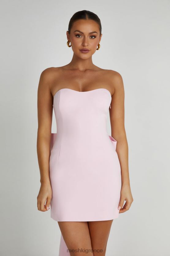 Meshki Meredith Strapless Bow Mini Dress Blush Pink Clothing JJN40N112