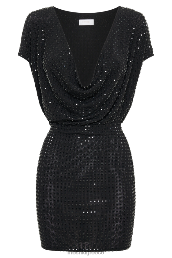 Meshki Seona Square Diamante Mini Dress Black Clothing JJN40N130