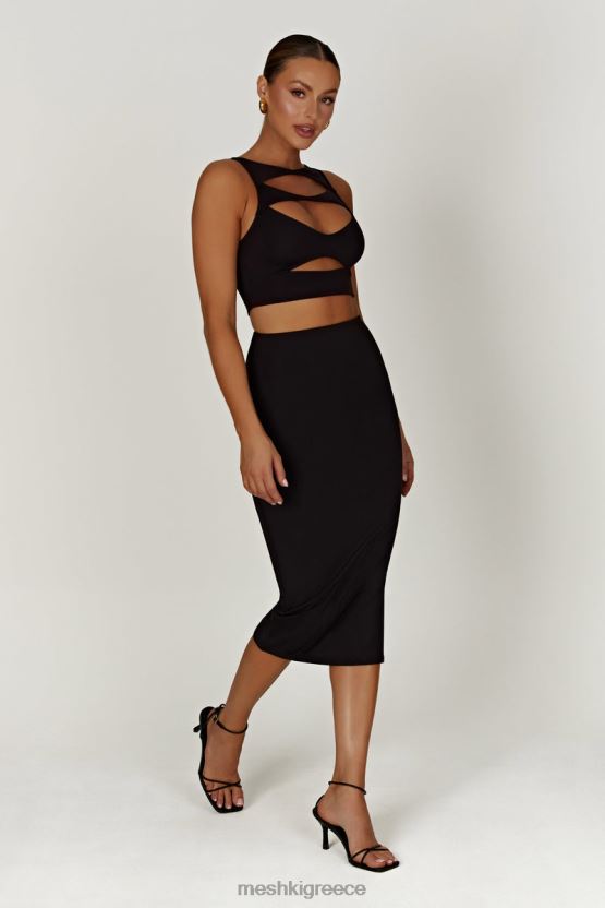 Meshki chloe cut out crop top μαύρος είδη ένδυσης JJN40N855