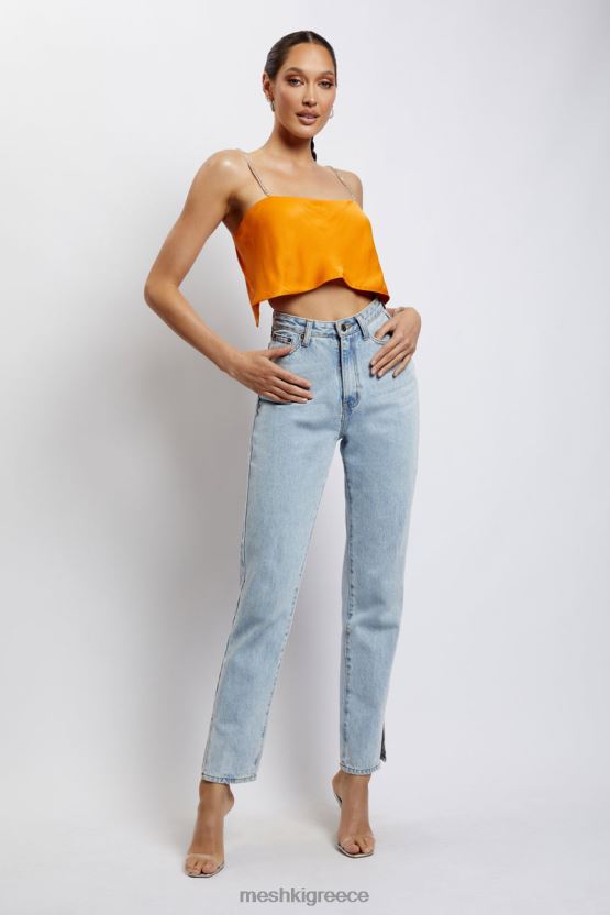 Meshki crop top dayana σε ευθεία κοπή μανταρίνι είδη ένδυσης JJN40N1175