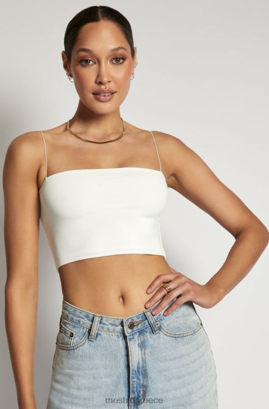 Meshki crop top yvonne cami άσπρο είδη ένδυσης JJN40N938