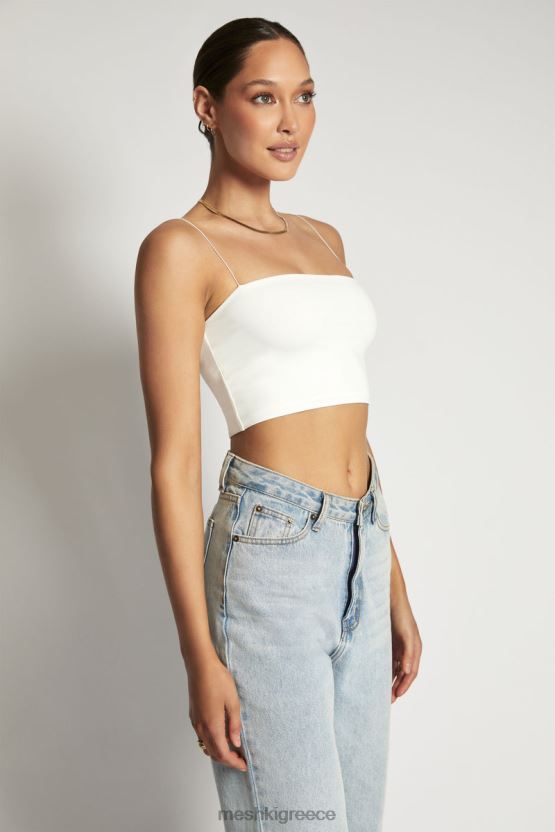 Meshki crop top yvonne cami άσπρο είδη ένδυσης JJN40N938