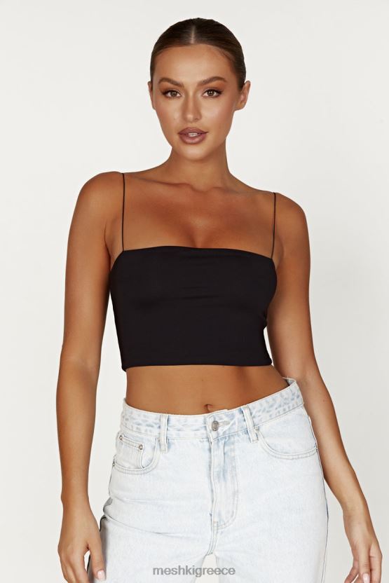 Meshki crop top yvonne cami μαύρος είδη ένδυσης JJN40N939