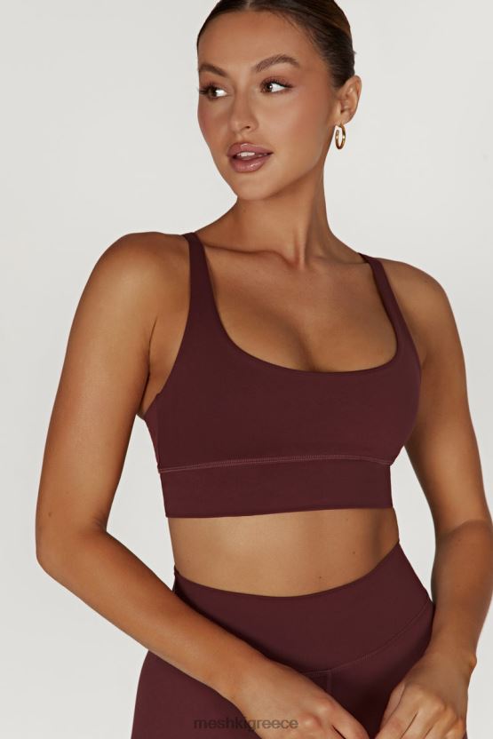 Meshki elise v πίσω cami crop top μαόνι είδη ένδυσης JJN40N941