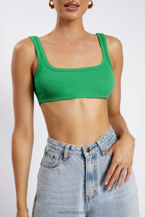 Meshki jackie scoop λαιμόκοψη crop top ανοιχτό πράσινο είδη ένδυσης JJN40N1157