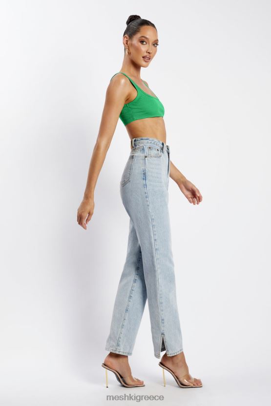 Meshki jackie scoop λαιμόκοψη crop top ανοιχτό πράσινο είδη ένδυσης JJN40N1157