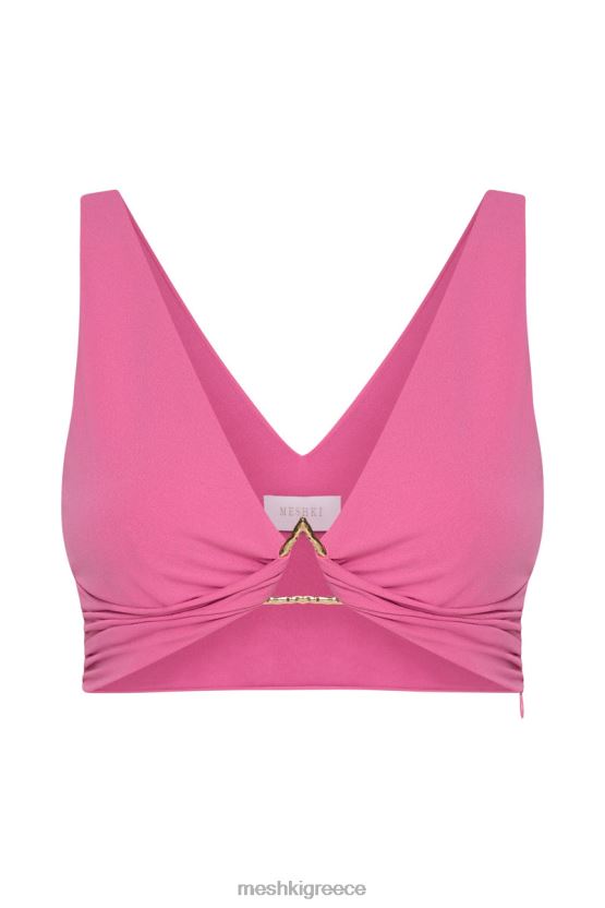 Meshki jacqui triangle hardware crop top ροζ είδη ένδυσης JJN40N1185