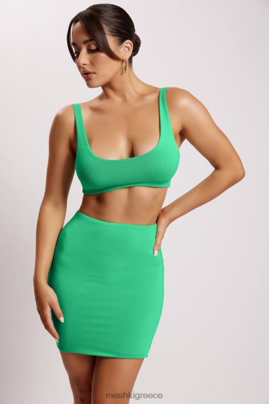 Meshki jemma scoop λαιμό super crop top ανοιχτό πράσινο είδη ένδυσης JJN40N1162