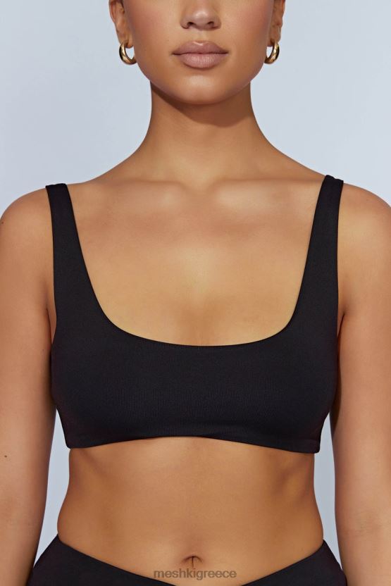 Meshki jemma scoop λαιμό super crop top μαύρος είδη ένδυσης JJN40N919