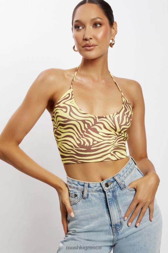 Meshki joelle halter crop top εκτύπωση ζέβρας είδη ένδυσης JJN40N1154 - Κάντε κλικ στην εικόνα για κλείσιμο