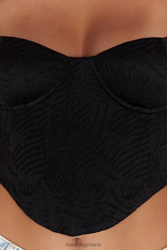 Meshki τοπ κορσέ μάγκι underwire μαύρος είδη ένδυσης JJN40N1096