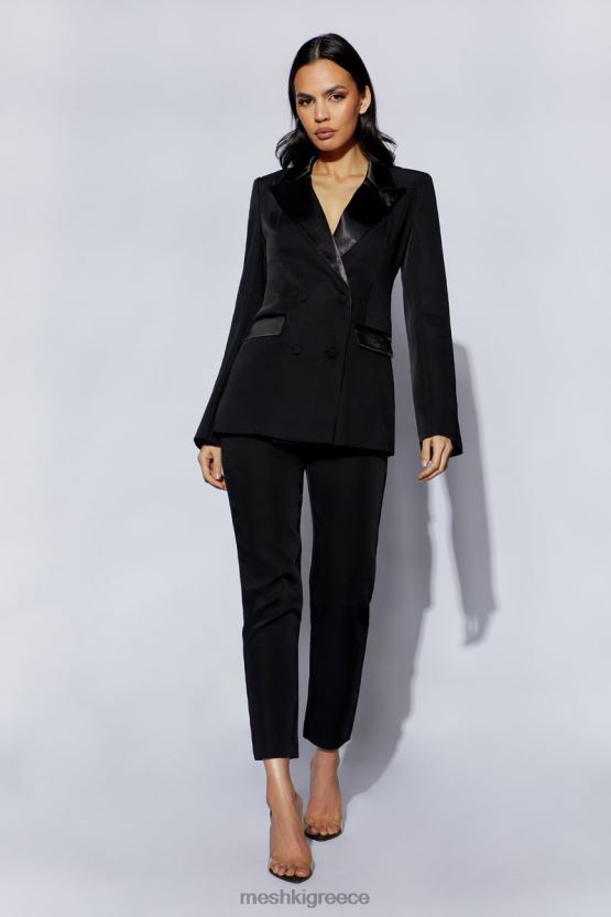 Meshki Zara tailored blazer με σπασίματα μαύρος είδη ένδυσης JJN40N1652