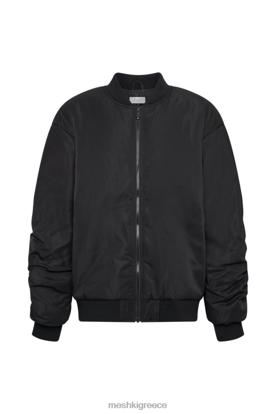 Meshki johanna ανακυκλωμένο bomber jacket μαύρος είδη ένδυσης JJN40N1634