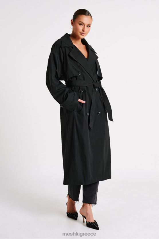 Meshki καμπαρντίνα andreas oversized μαύρος είδη ένδυσης JJN40N1615