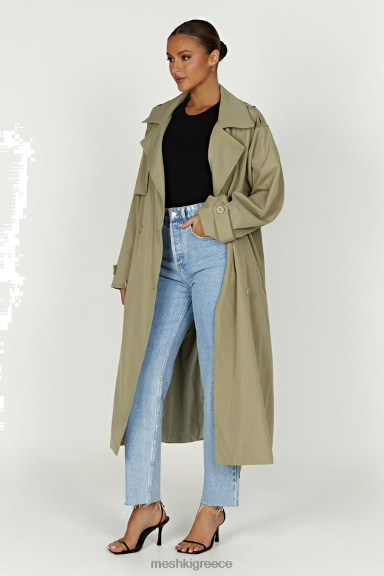 Meshki καμπαρντίνα andreas oversized ελιά είδη ένδυσης JJN40N1640