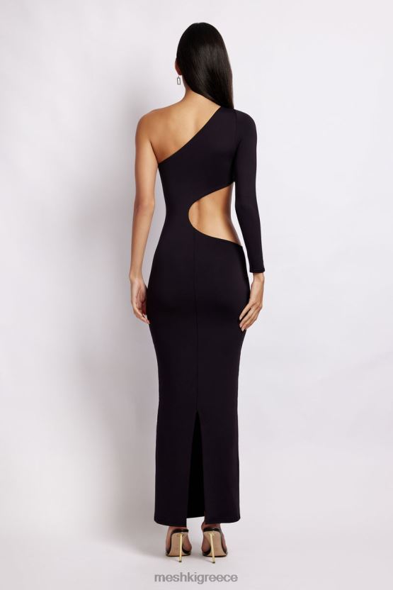 Meshki μάξι φόρεμα joyce one shoulder cut out μαύρος είδη ένδυσης JJN40N478