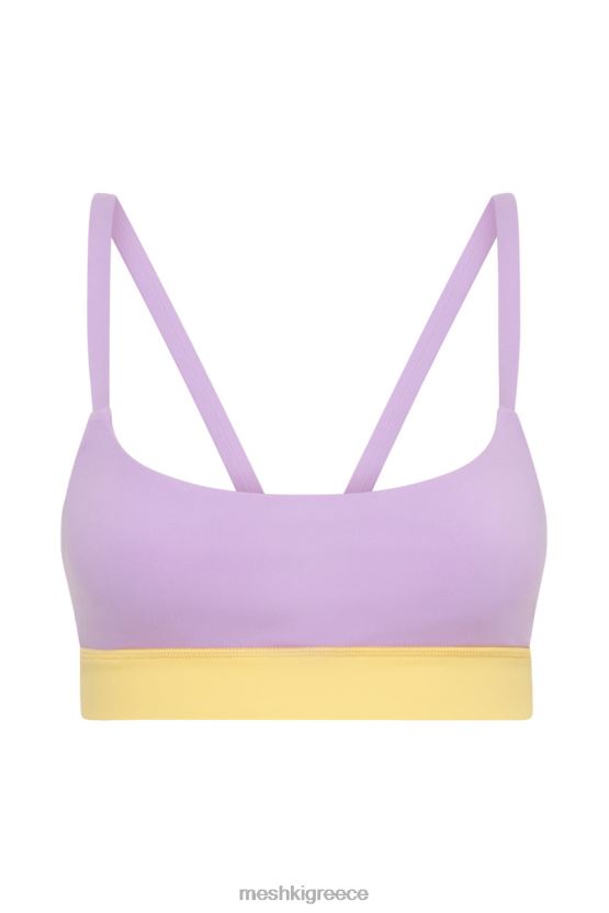 Meshki νίκι δίχρωμο αθλητικό bralette λιλά/κίτρινο είδη ένδυσης JJN40N1059