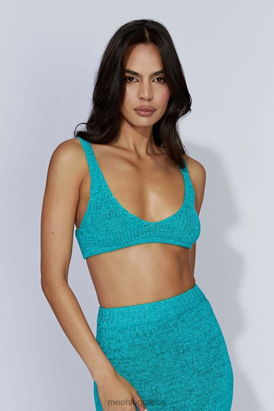 Meshki πλεκτό bralette mary ακουαμαρίνης είδη ένδυσης JJN40N1140